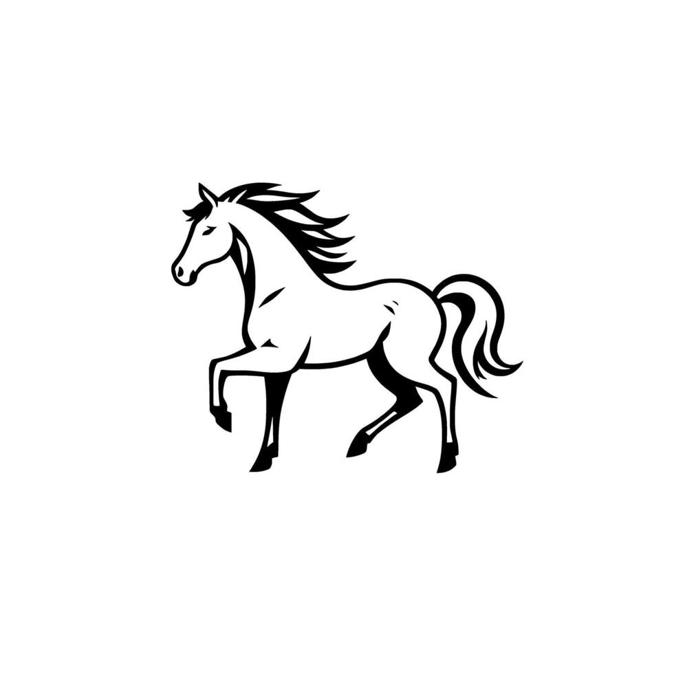 Majestic Horse. A Black and White Artistic Rendering of an Elegant Equine in Motion. Captures the Grace Power and Freedom of this Noble Animal. vector