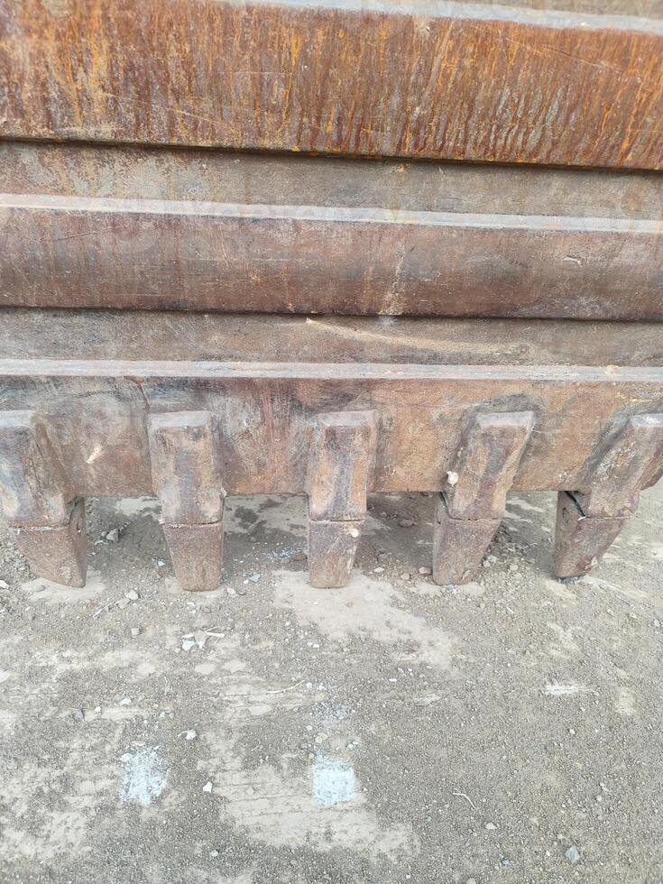 Detailed Close-Up of Excavator Hydraulic System and Mechanical Components photo