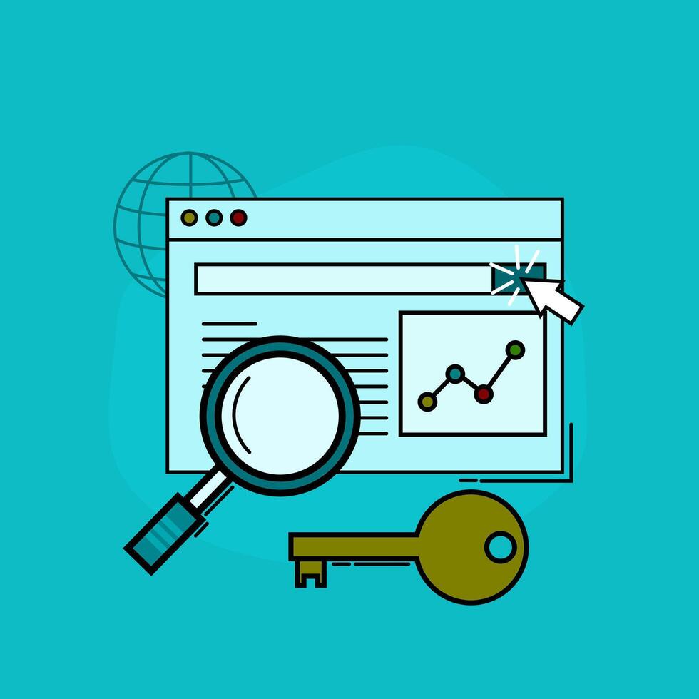 seo optimization concept. Popular search illustration. research things that are trending on the internet. vector