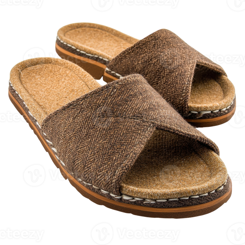 Cozy Brown Slipper Perfect for Relaxed Moments at Home or Casual Outings, on the transparent background png