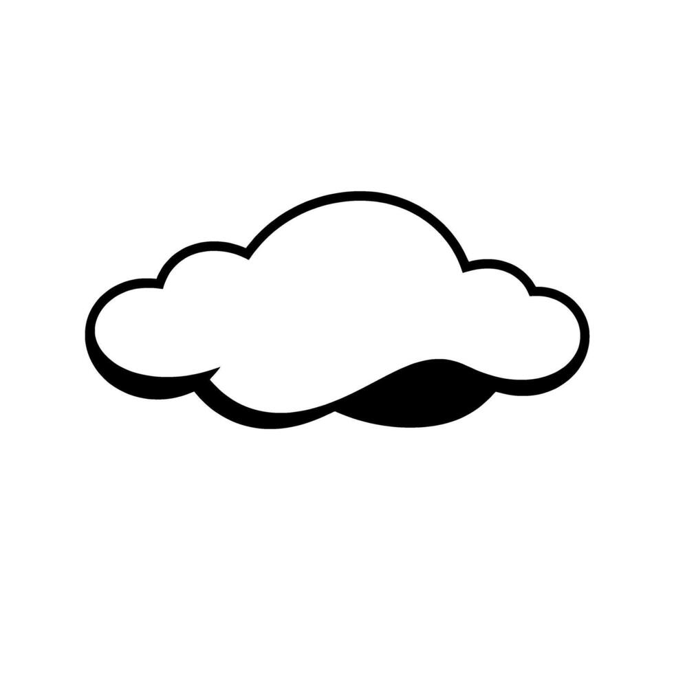 Simple Cloud . Black and White Graphic Element. Perfect for weather apps websites and presentations. Minimalist and clean . vector