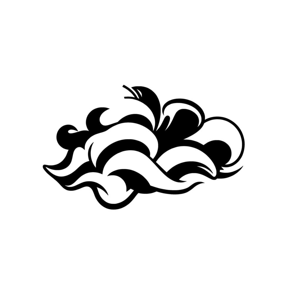 Abstract Black and White Swirling Wave . A Dynamic Graphic for Modern Art and Projects vector