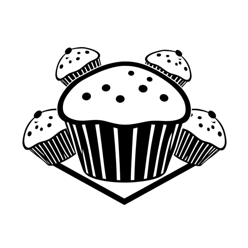 Scrumptious Muffins. A Delightful Collection of Sweet Treats. Perfect for any occasion these delectable muffins are a musttry for dessert lovers. vector
