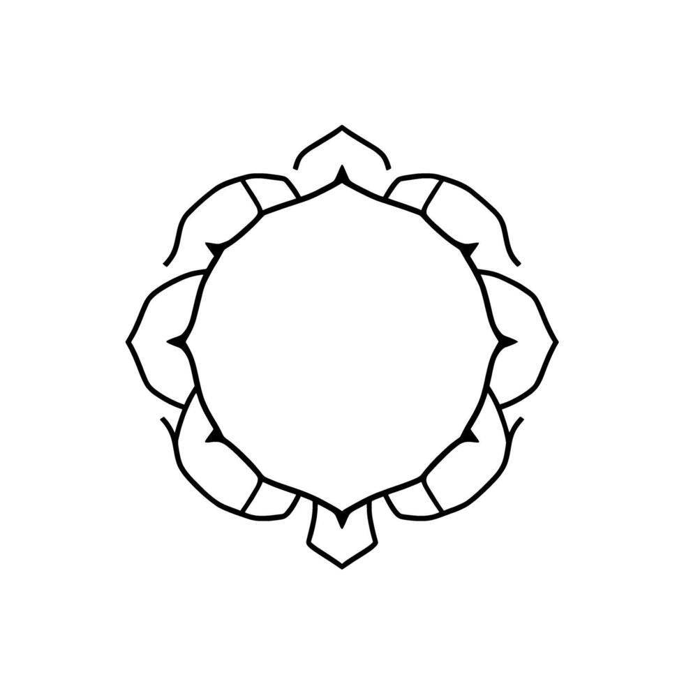 Geometric Mandala Art. Circular Pattern . Abstract Floral Line Art Graphic Symbol Decorative Element Vintage Frame Ethnic Template Background vector