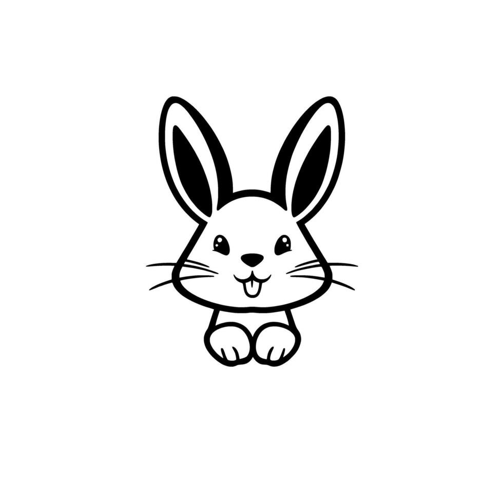 Adorable Bunny Rabbit Illustration Cute Animal Perfect for Easter Spring and PetThemed Projects vector