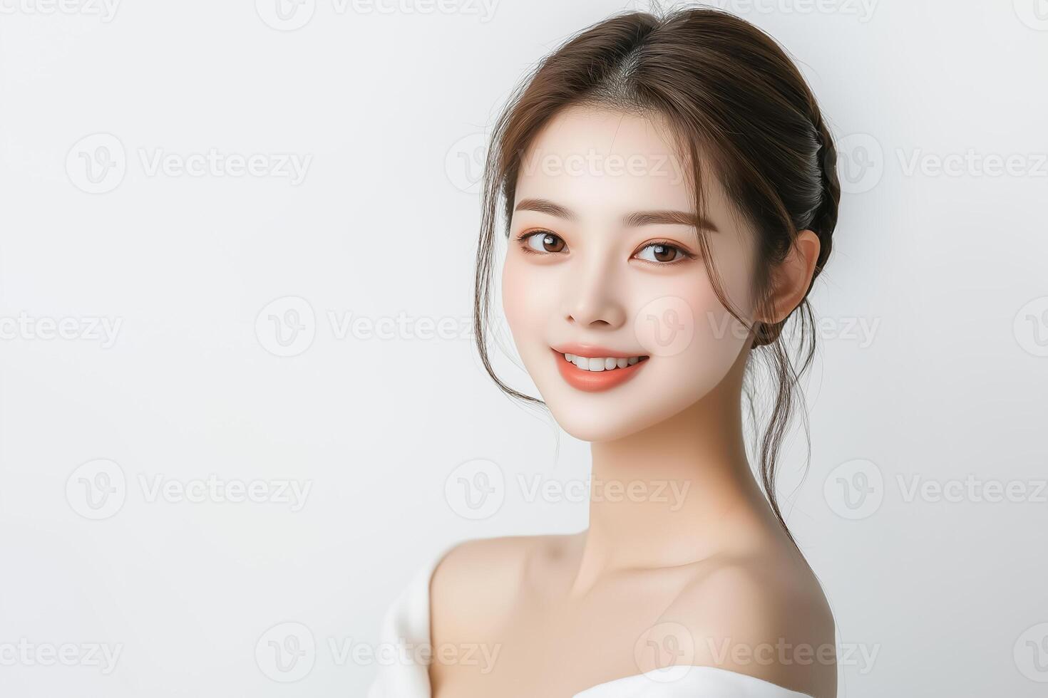 Beautiful asian woman with white skin photo