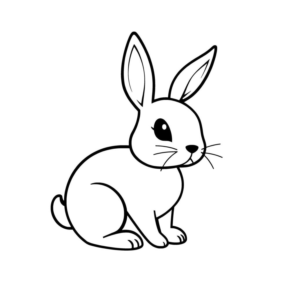 Adorable White Rabbit Illustration Cute Bunny Clipart Image Perfect for Childrens Books Cards and More vector