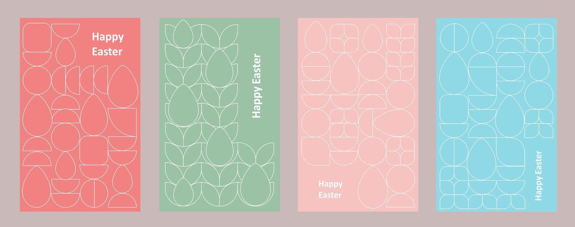 easter bookmarks set with bunny and egg design vector
