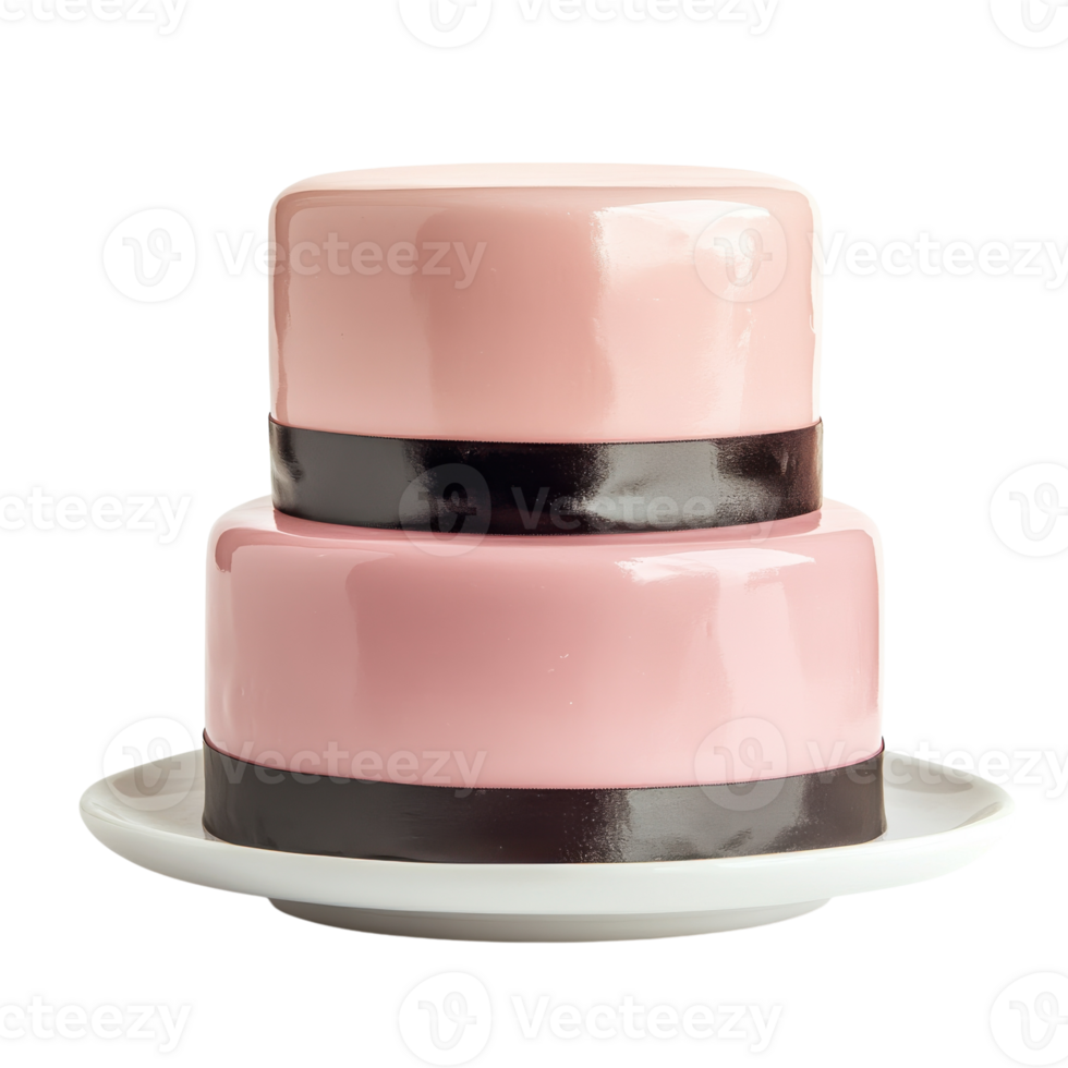 Elegant Two Tier Fondant Cake With Sleek Finishing Touches, on the transparent Background. Format png