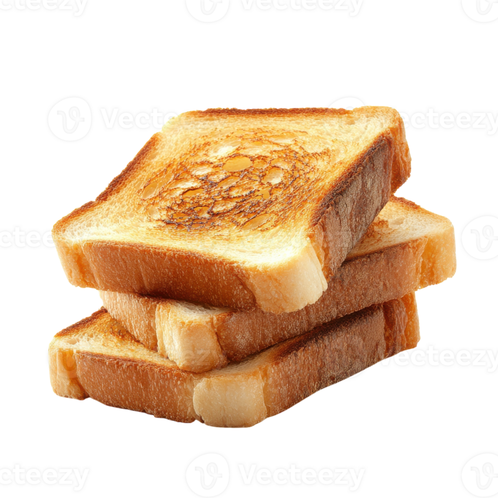 Deliciously Toasted Bread Slices Arranged on a Clean Surface, on the transparent Background. Format png