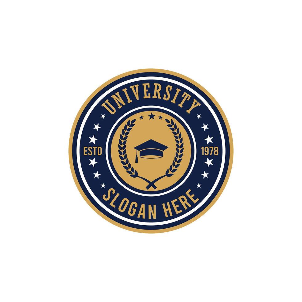 Traditional Academic Institution Badge with a Scholarly Look, University badge design vector