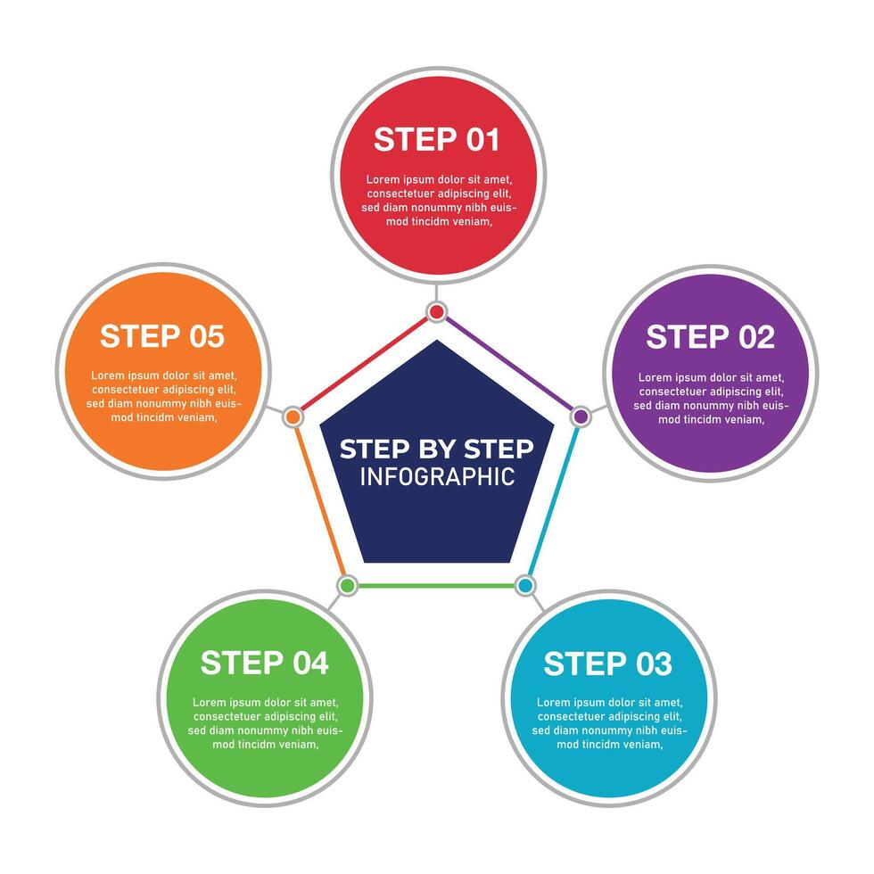 Informative Info graphic Design for Data Visualization, Step by Step Infographic New and Modern Design vector
