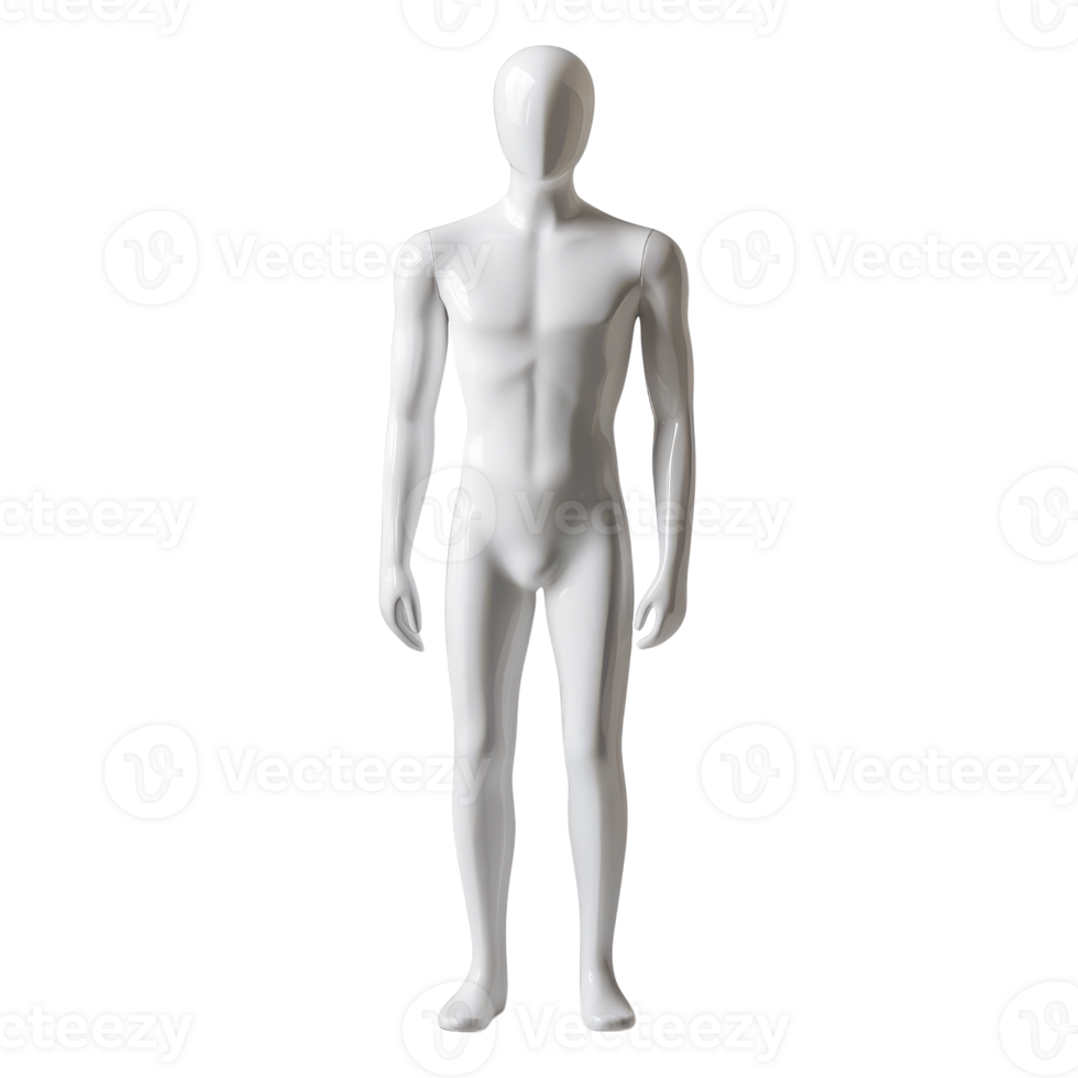 White Mannequin Silhouette on Clean Background for Creative Display, on the transparent Background. Format png