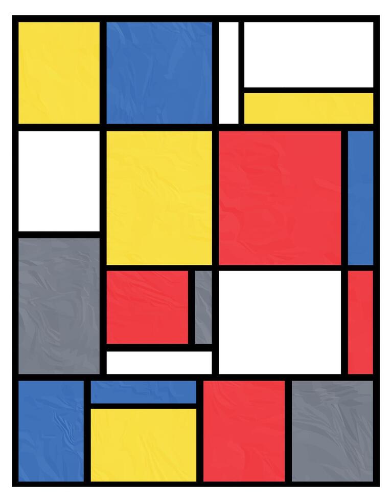 Abstract Mondrian Style Geometric Art vector