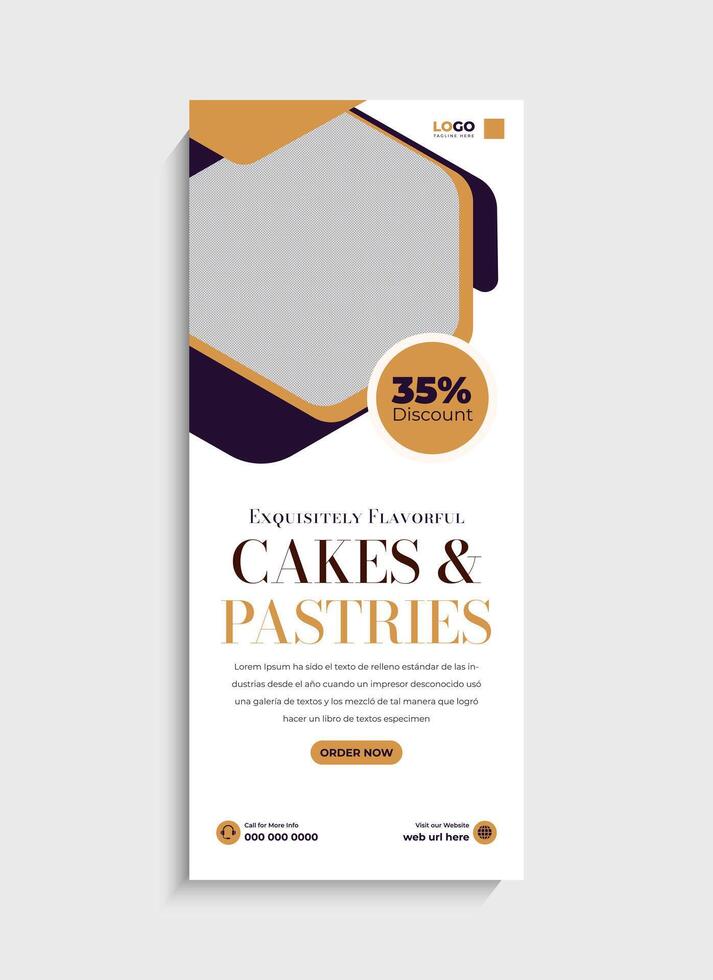 Modern Cake and Pastries Roll Up Banner Template vector