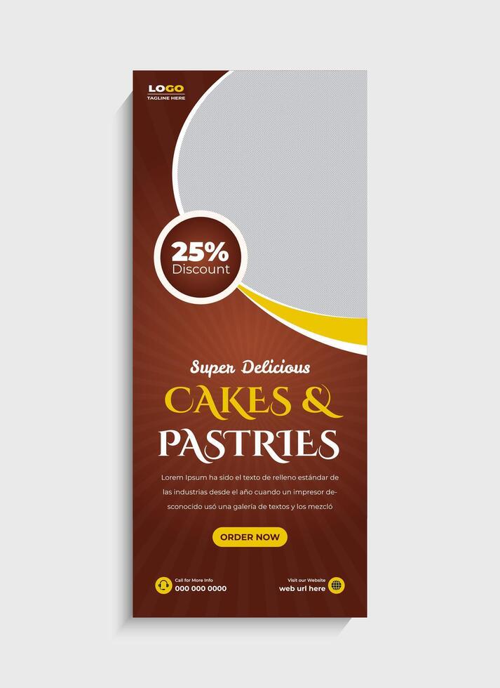 Professional Cake and Pastries Standee Template vector