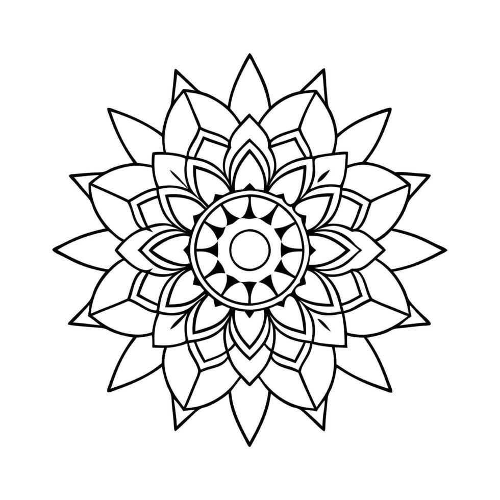 Abstract Mandala Line Art vector