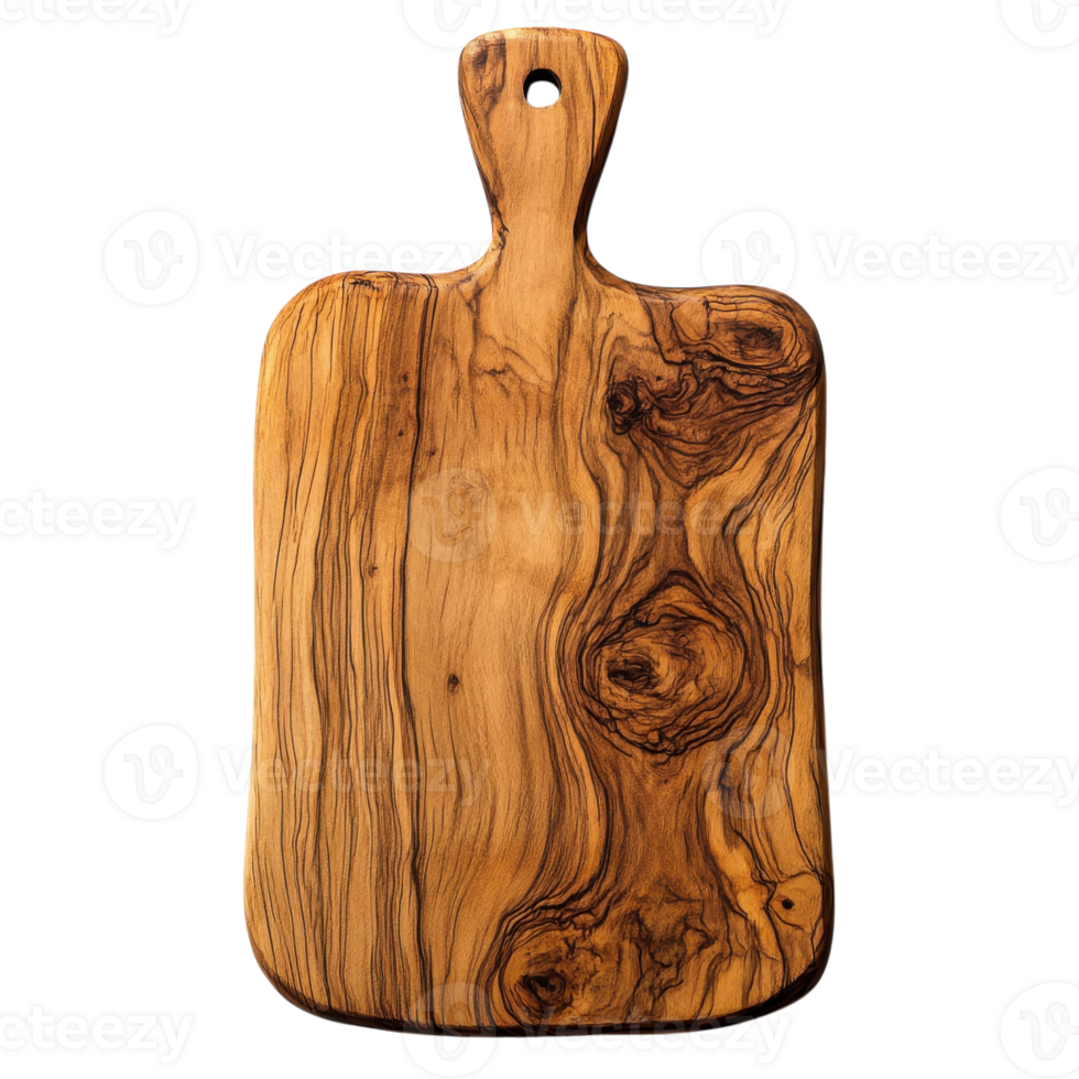 Unique Wooden Cutting Board Displays Beautiful Grain Patterns, on the transparent Background. Format png