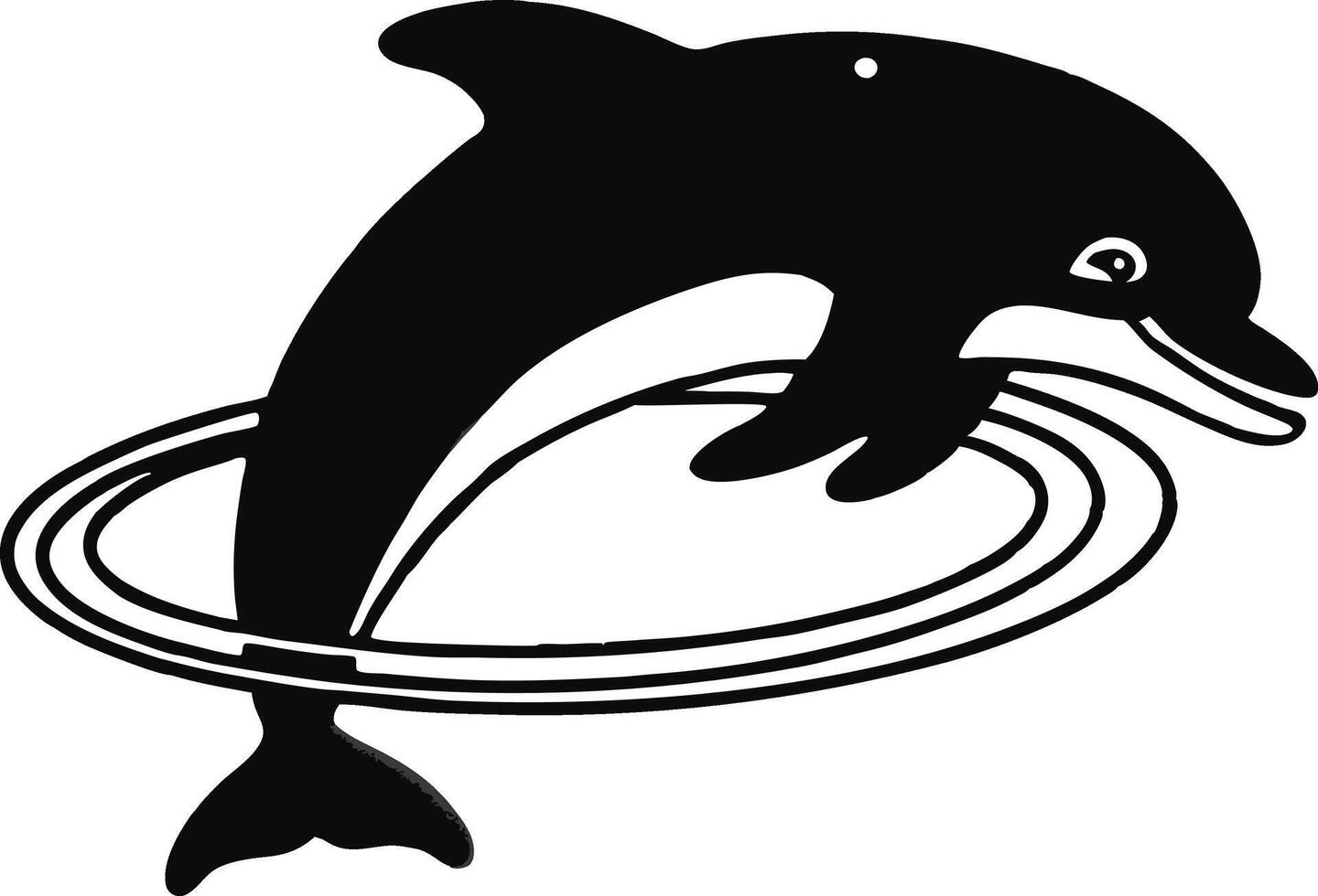playful spinning dolphin icon art. vector