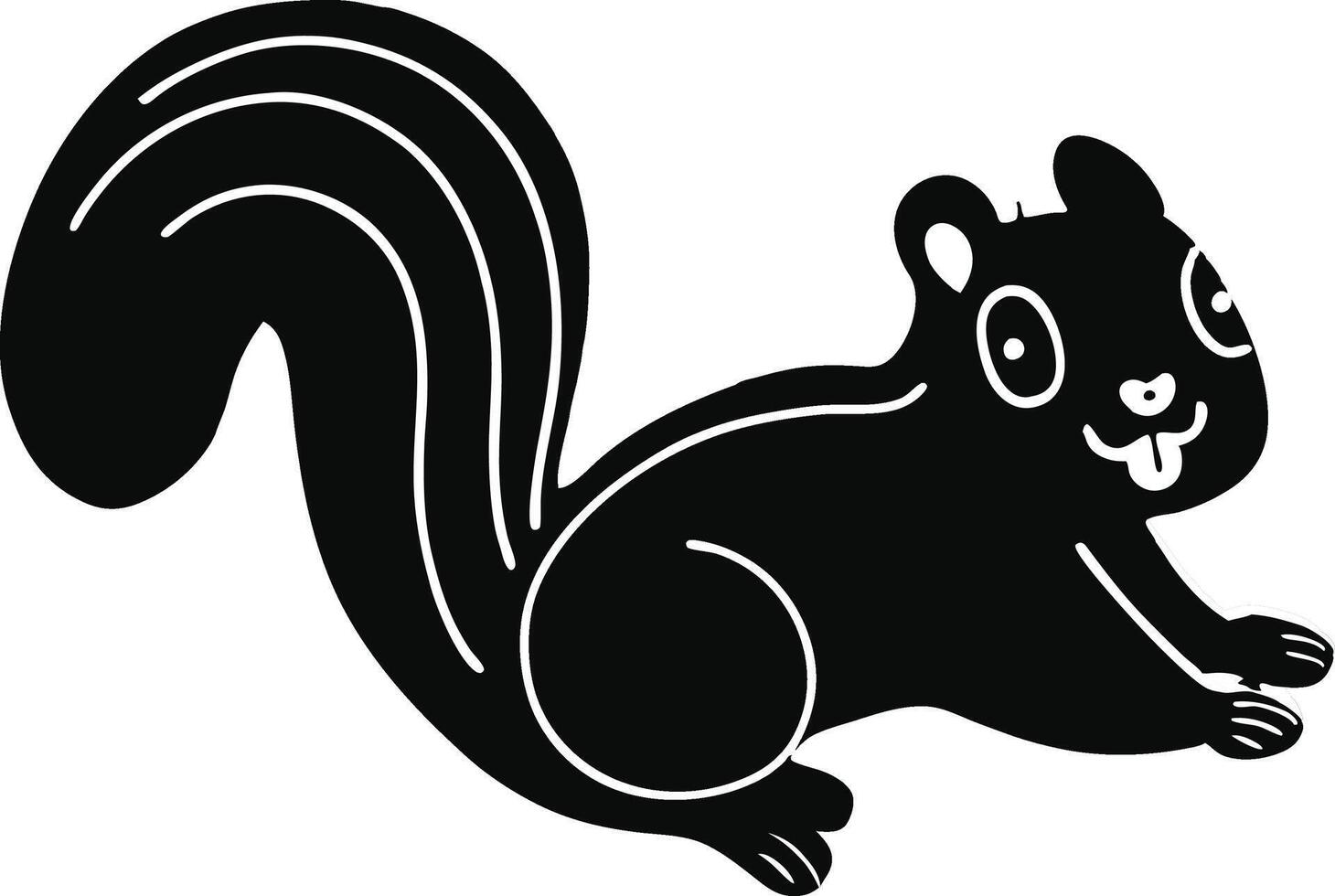 playful leaping squirrel icon on white background. vector