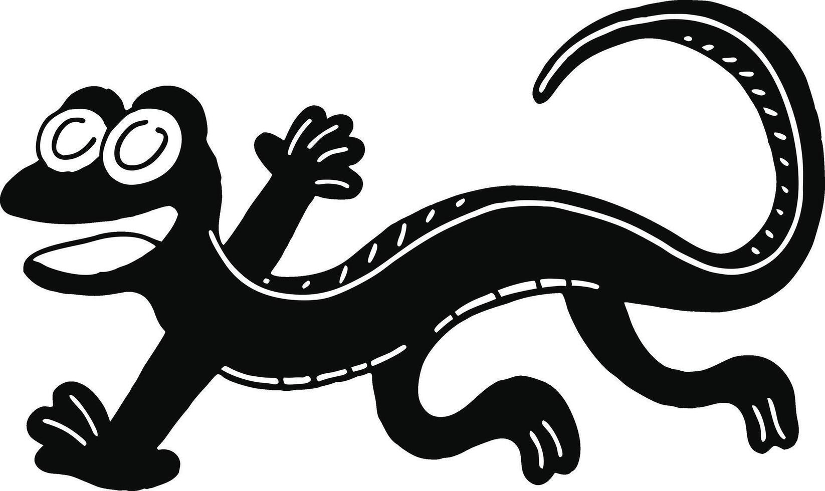 funny runniing lizard art vector