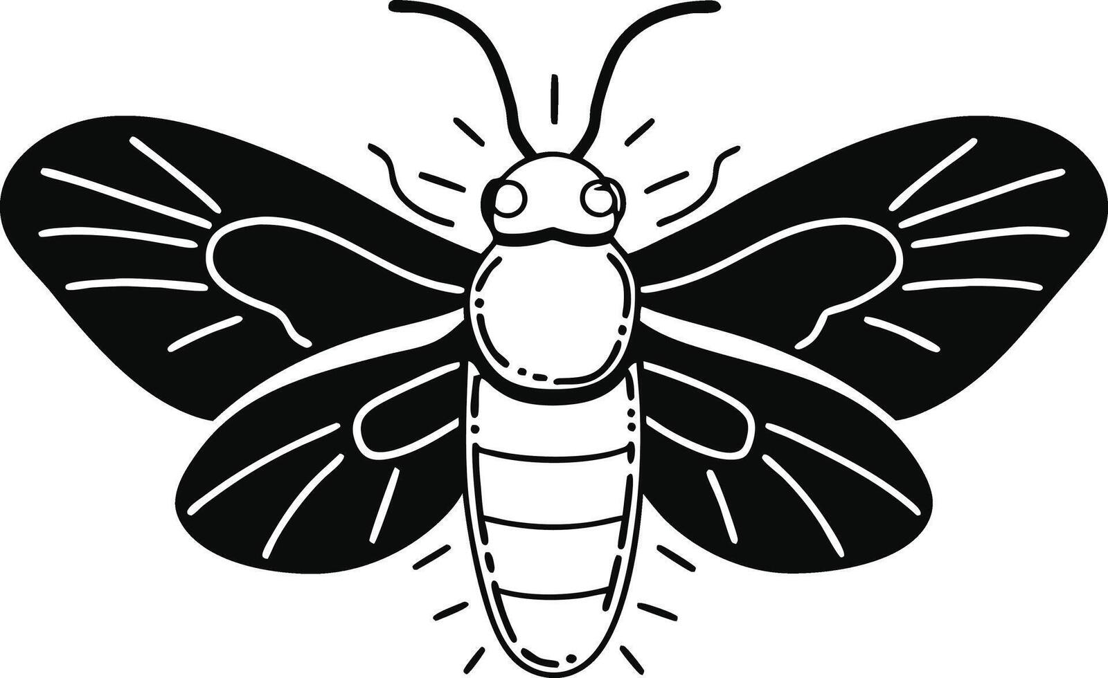 cute tiny firefly icon on white background. vector