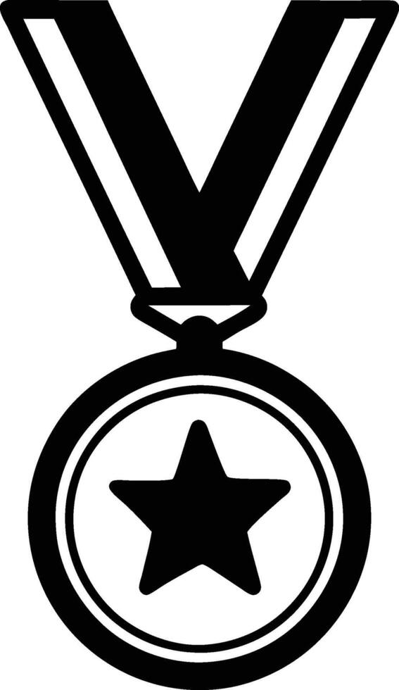 A Medal with Ribbon and Star vector