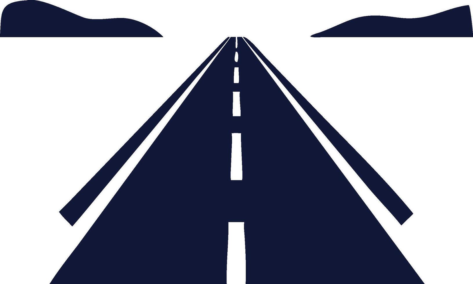 Road Icon Leading into the Distance white background vector