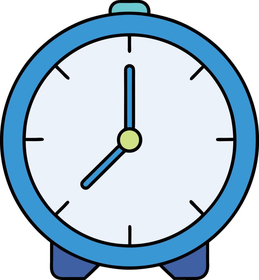 Blue Alarm Clock Icon Time Management vector