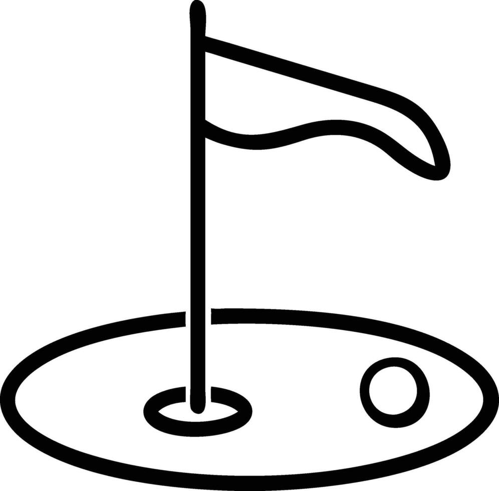 Golf Flag Icon White Background vector