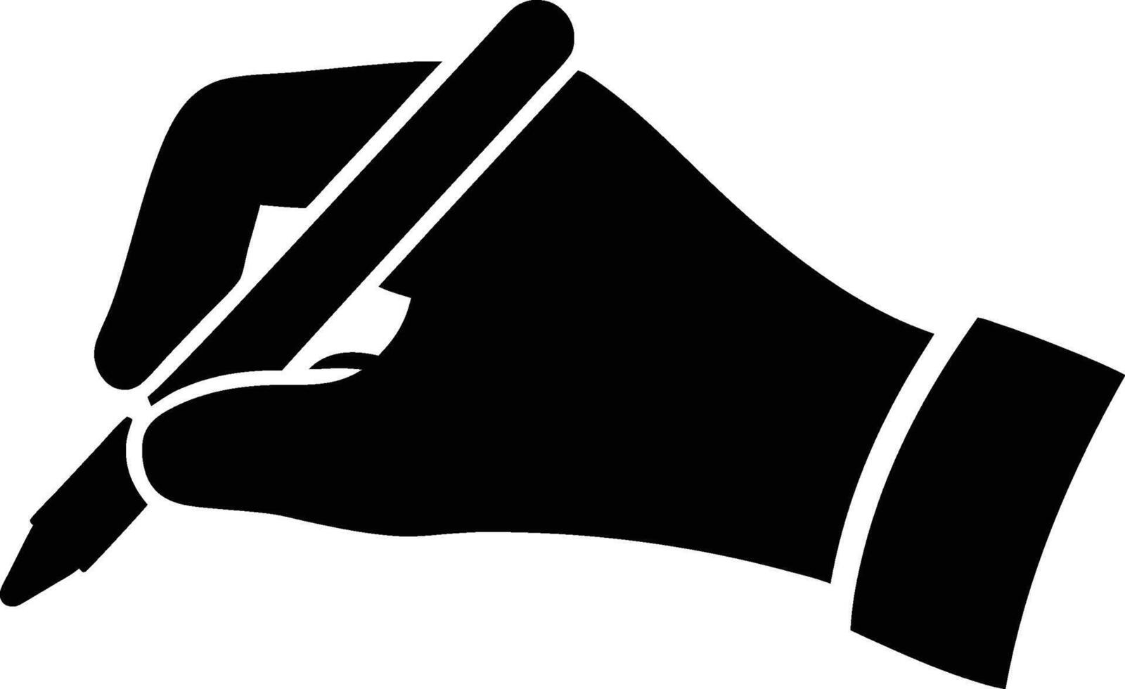 A Hand Holding a Pen Icon white background vector