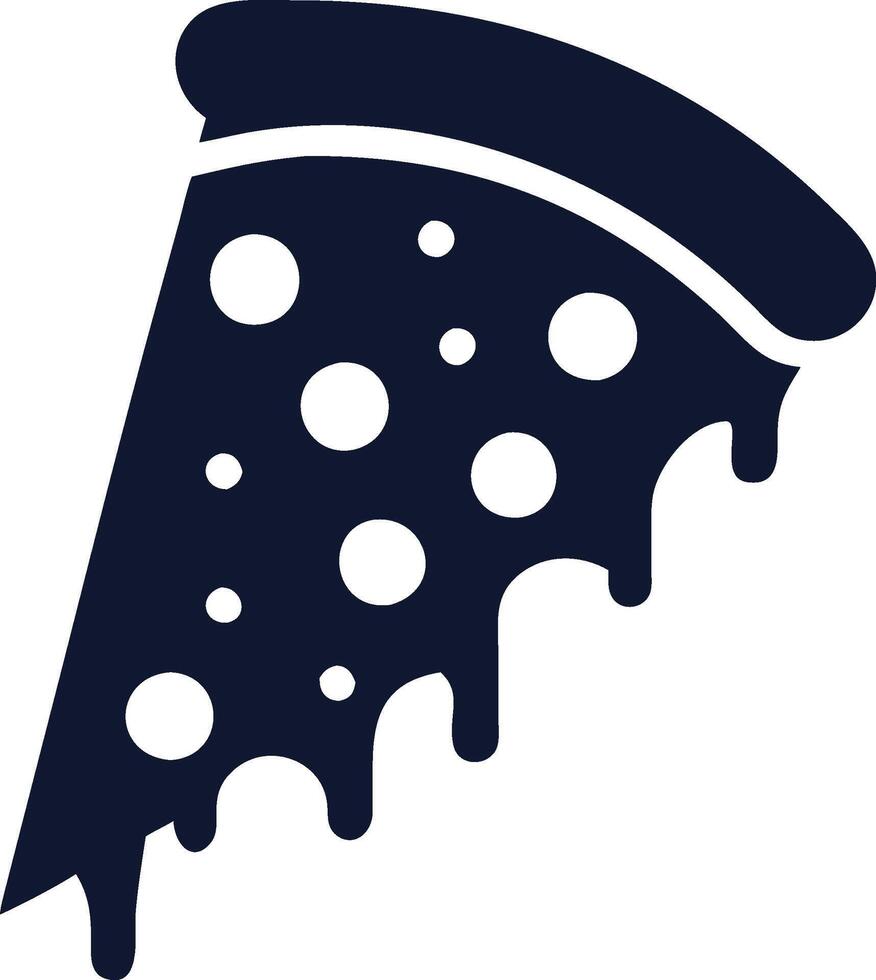 Pizza Slice Icon with Melting Cheese vector