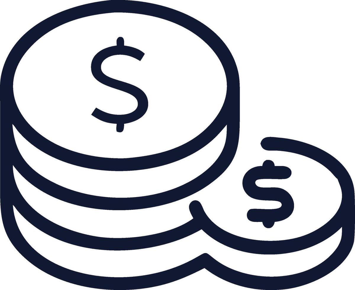 Stack of Coins Icon with Dollar Symbol vector