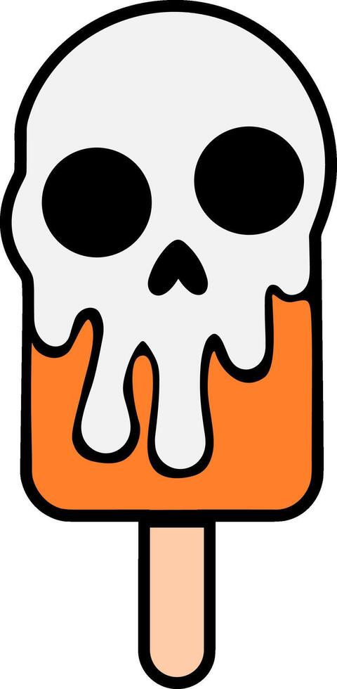 Melting Skull Ice Cream Bar vector