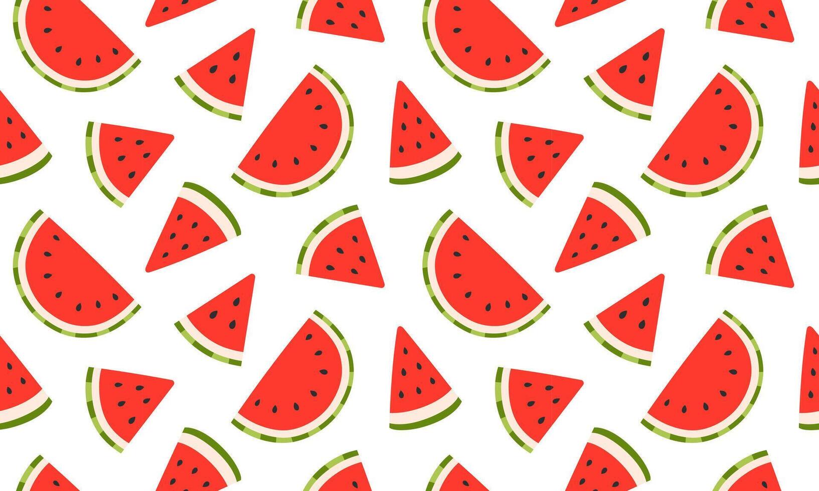 Watermelon seamless pattern. Summer fruits background design. Collection of organic vitamins and healthy nutrition. Flat illustration vector