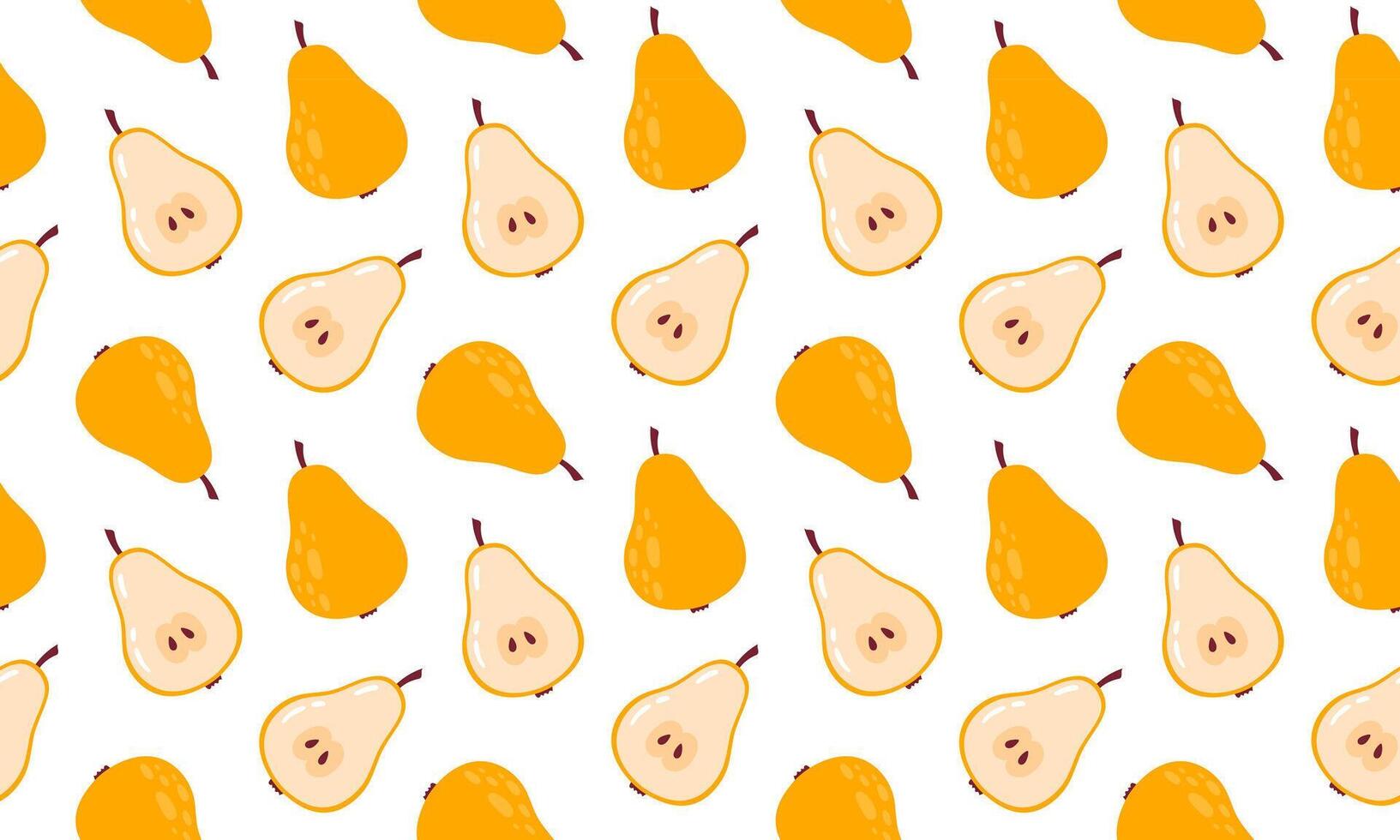 Fresh pear seamless pattern. Fruits and berries background design. Collection of organic vitamins and healthy nutrition. Flat illustration vector