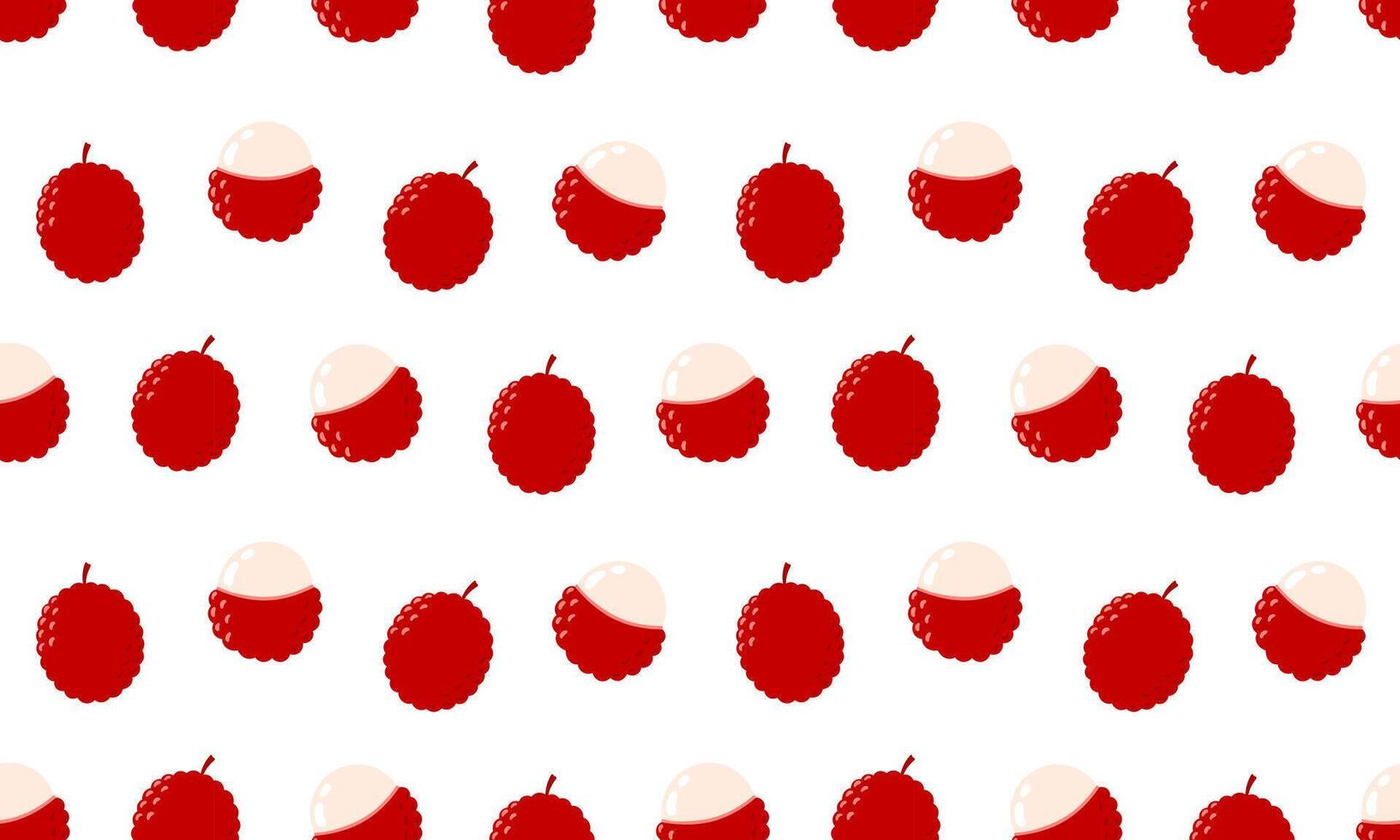 Lychee fruit seamless pattern. Tropical fruits background design. Collection of organic vitamins and healthy nutrition. Flat illustration vector