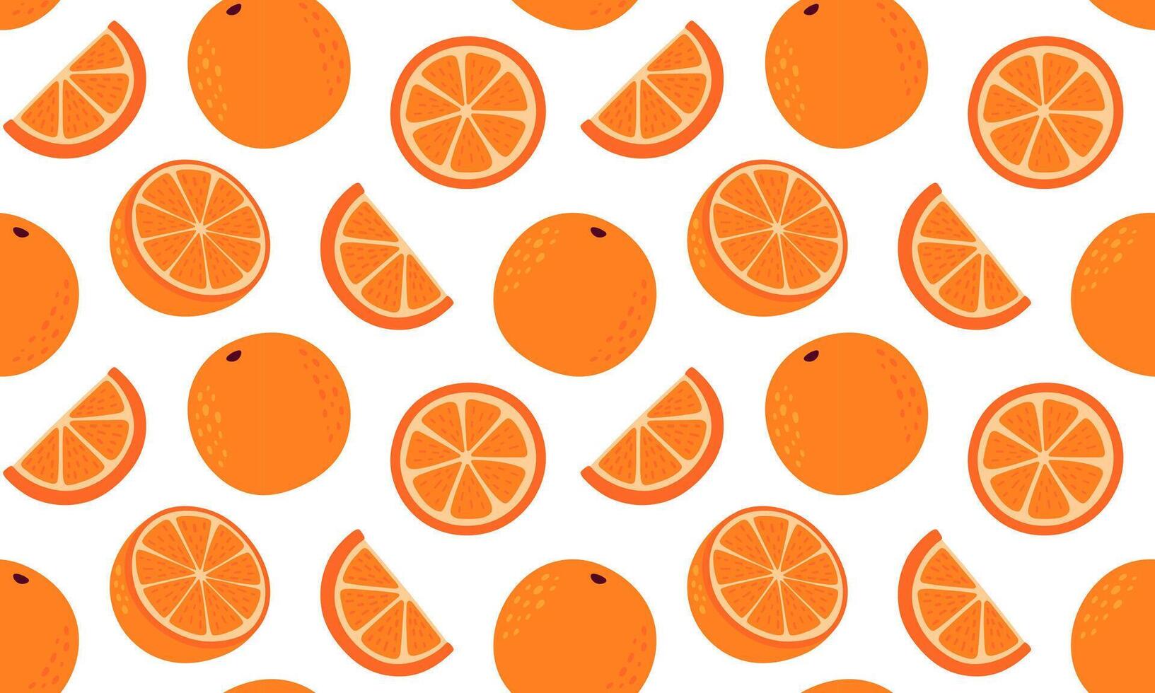 Orange seamless pattern. Citrus fruits background design. Collection of organic vitamins and healthy nutrition. Flat illustration vector