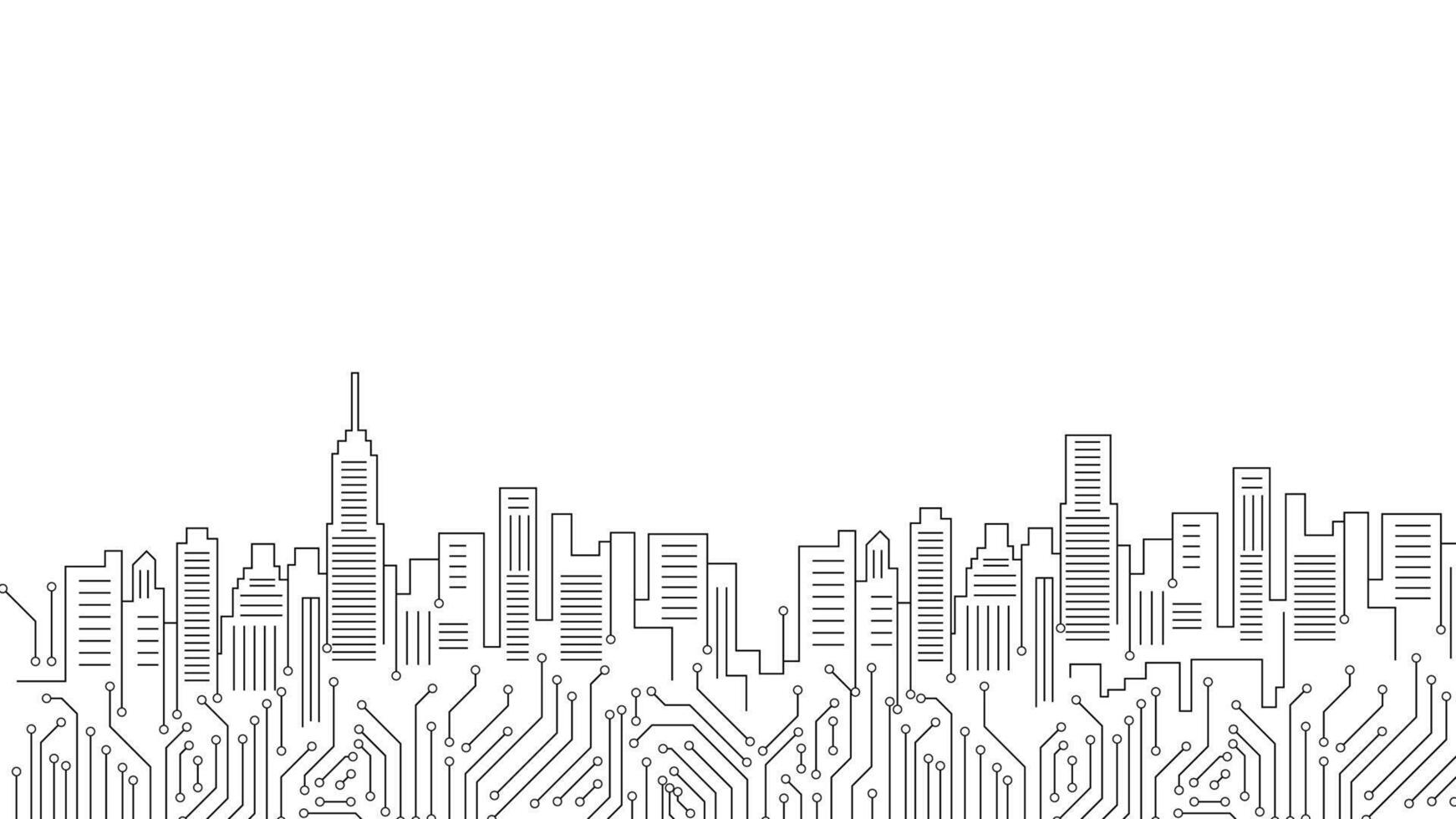 Electronic City Background Futuristic Made of Circuit Pattern vector