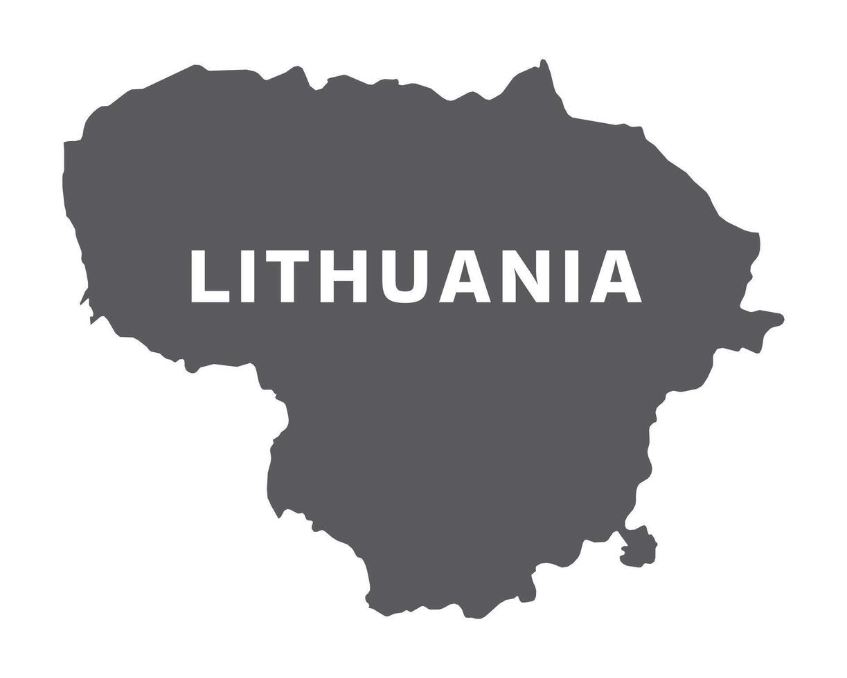 Simple flat Lithuania map grey illustration vector