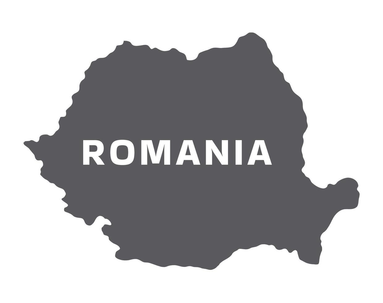 Simple flat Romania map grey illustration vector