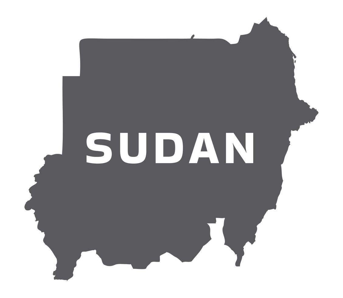 Simple flat Sudan map grey illustration vector