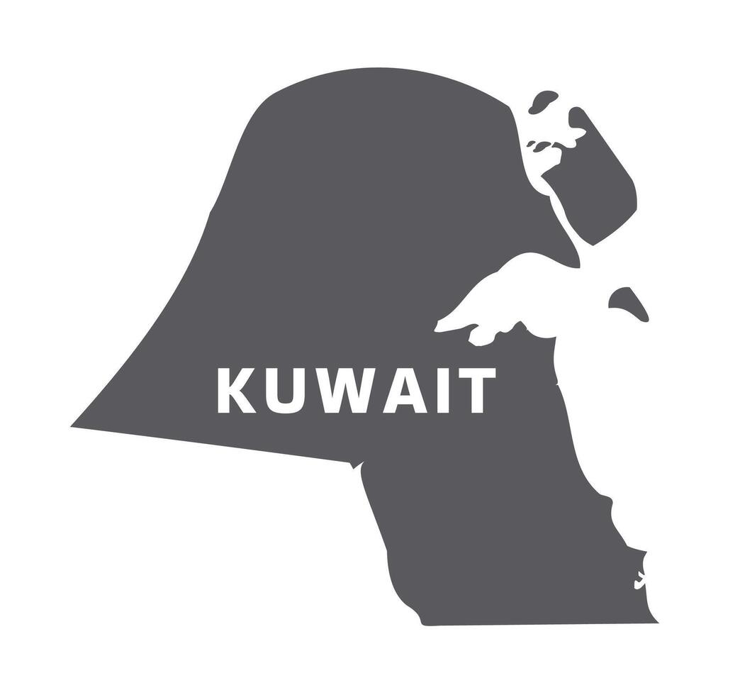 Simple flat Kuwait map grey illustration vector