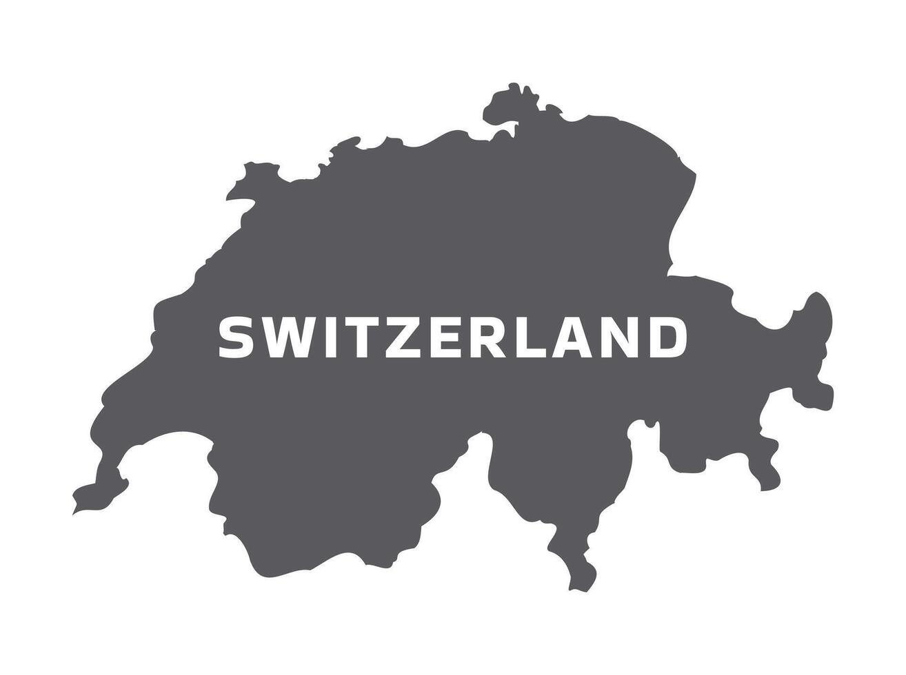 Simple flat Switzerland map grey illustration vector
