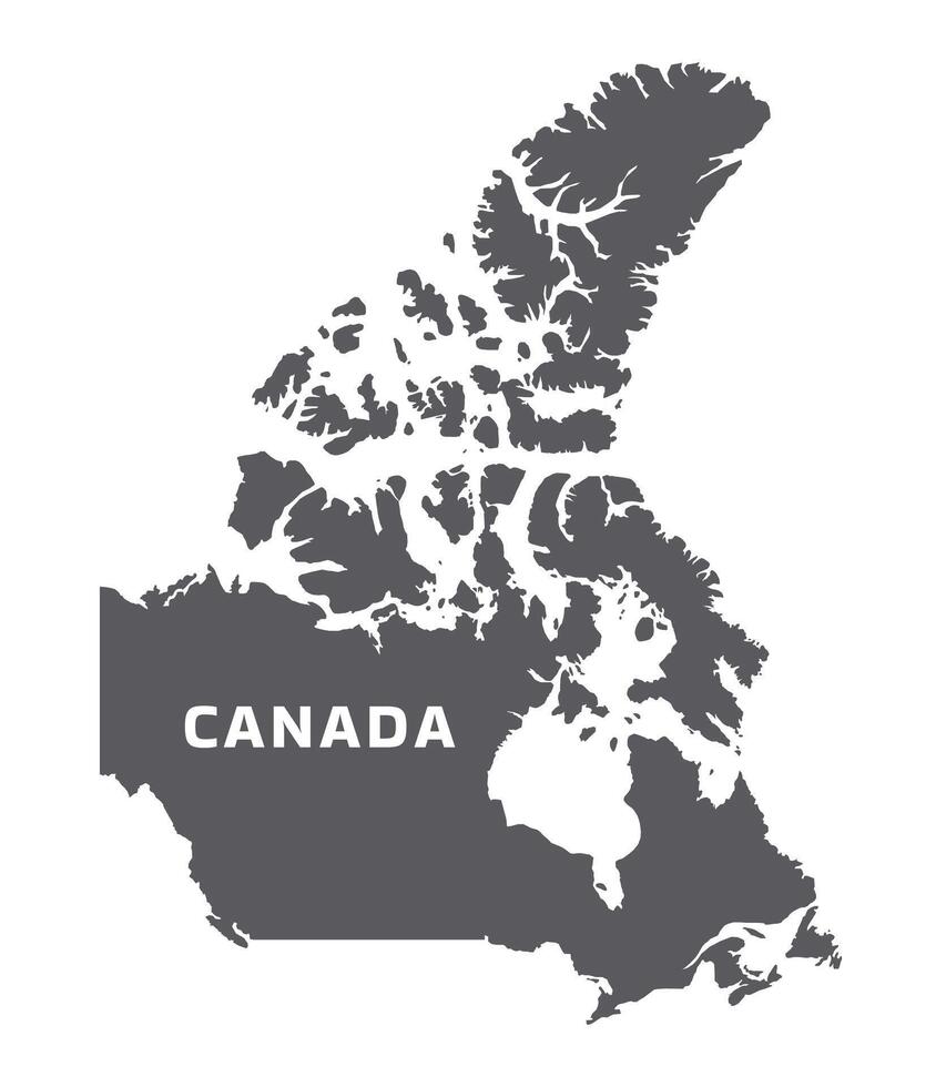 Simple flat Canada map grey illustration vector