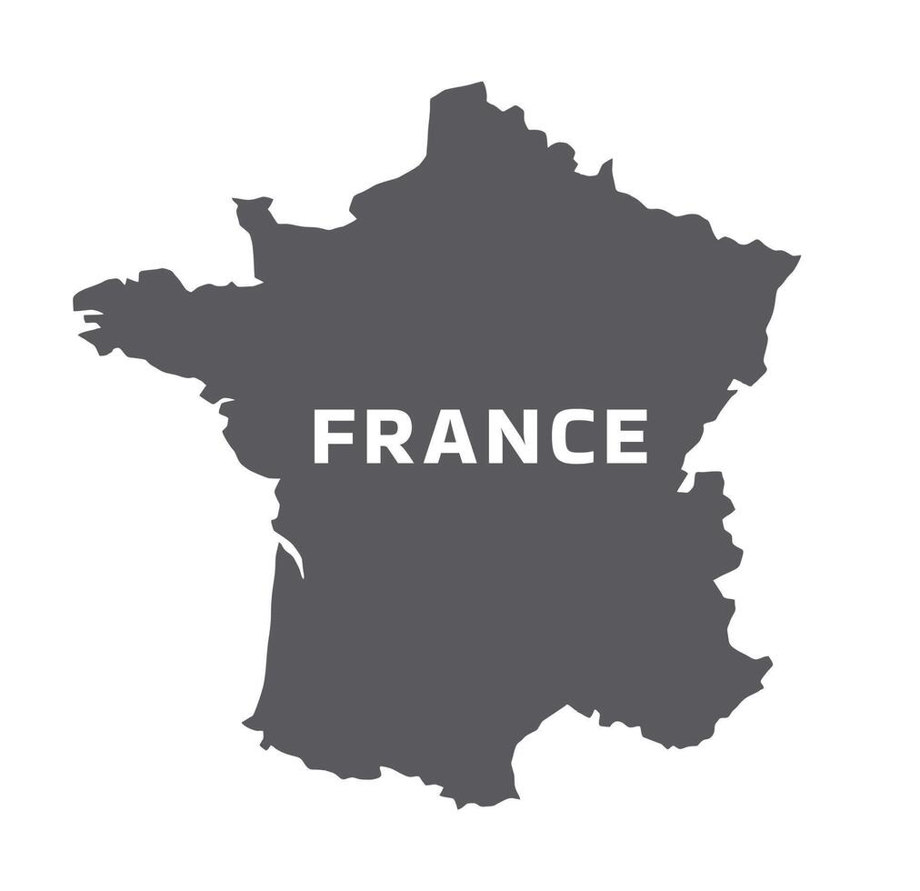 Simple flat France map grey illustration vector
