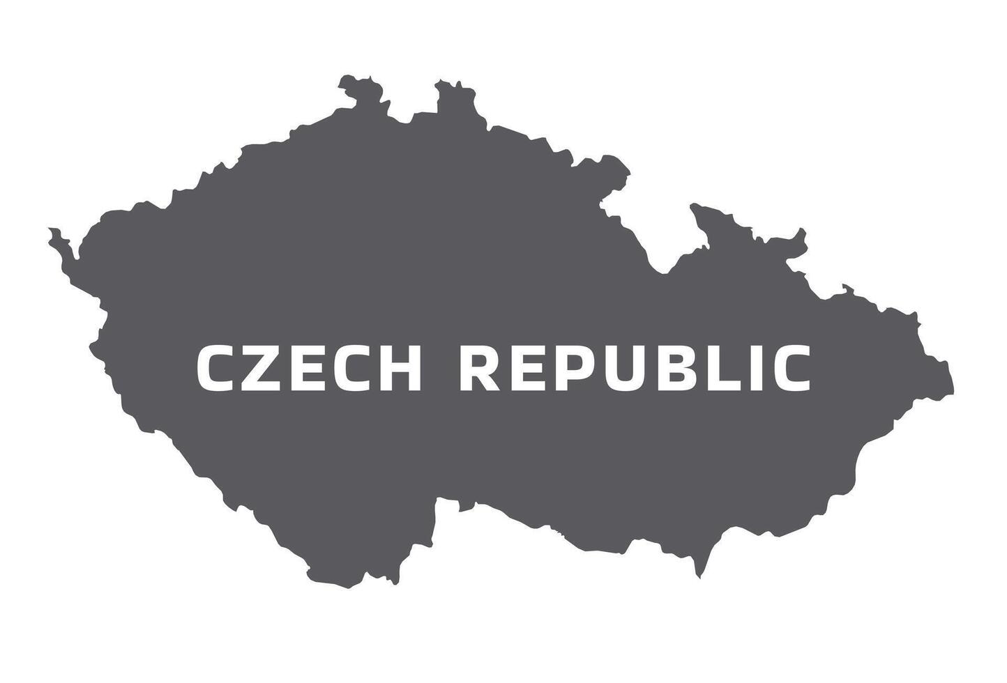 Simple flat Czech Republic map grey illustration vector