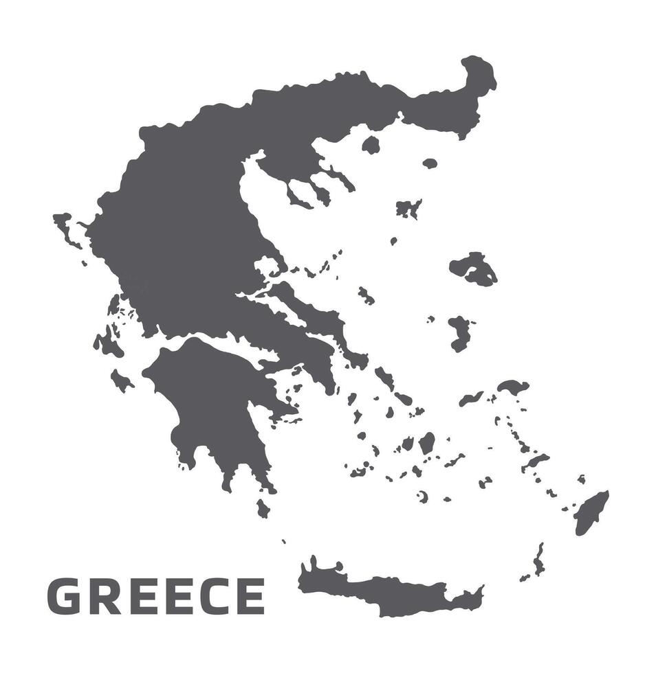 Simple flat Greece map grey illustration vector