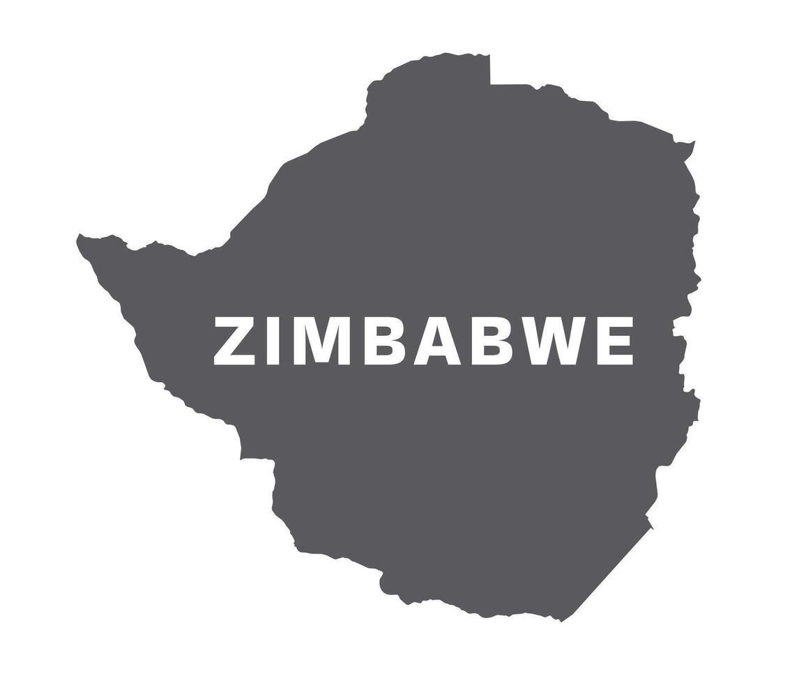 Simple flat Zimbabwe map grey illustration vector