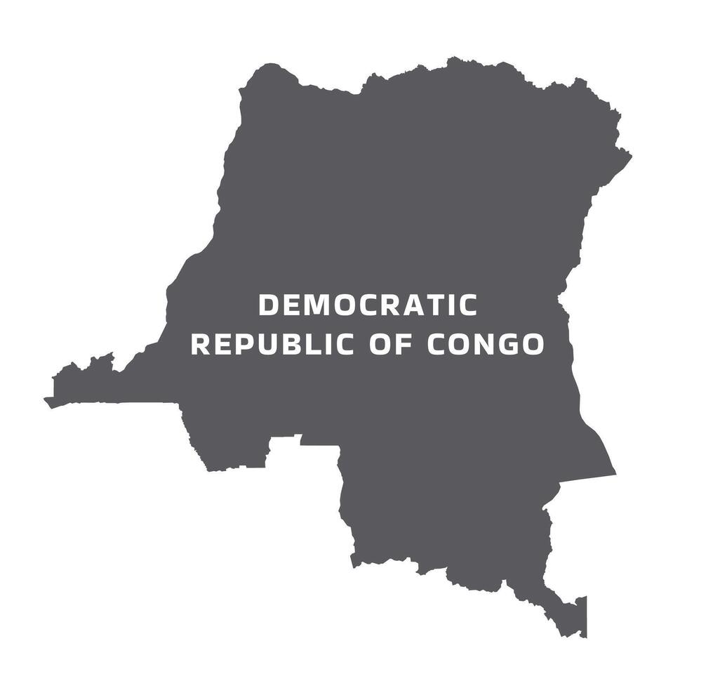 Simple flat Democratic Republic of the Congo map grey illustration vector